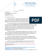 2024.4.19 - Ranking Ernst Letter To Administrator Guzman Re Travel and Policy Decisions Information Request