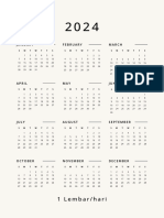 Beige Minimalist 2024 Calendar Planner