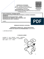 Atividades 2º Ano A - Período de Realização 29-03-2021 A 09-04-2021 (Devolver Dia 12-04-2021) Escola Tancredo Neves