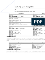 Oracle SQL Query Tuning Hints