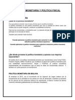 Politica Monetaria y Politica Fiscal