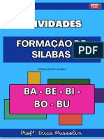 Atividades de Alfabetização - Formação de Silabas