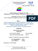 Etude Comparative Des Deux Méthodes D'analyse Des Teneurs en Anhydride Phosphorique Et en Azote, Dans Le DAP, Au Sein Du Groupe