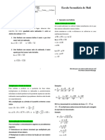 Matematica 9 CLASSE - Ficha Nr-1