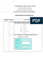 Assignmement List - WD Lab