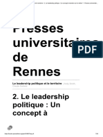 Le Leadership Politique - Un Concept À Remettre Sur Le Métier