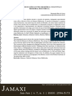 As Intersecções Entre Memória Coletiva e Memória Histórica