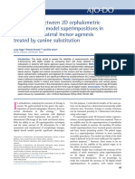 Comparison Between 2D Cephalometric and 3D Digital Model Superimpositions in Patients With Lateral Incisor Agenesis Treated by Canine Substitution