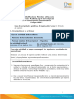 Guía de Actividades y Rúbrica de Evaluación - Unidad 3 - Tarea 4 - Artículo de Opinión