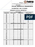 Agente de Trânsito e Transporte Tipo 1 2022 Peba Gabarito