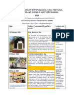 Drafting Calendar of Popular Cultural Festivals, Trade Fairs and Shows in Northern Namibia by Kleopas Nghikefelwa-Museum Andcultural Researcher