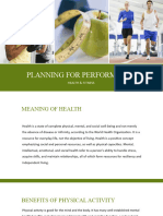 Planning For Performance - Health & Fitneas