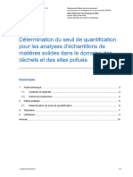 Détermination Du Seuil de Quantification Pour Les Analyses D'échantillons de Matières Solides Dans Le Domaine Des Déchets Et Des Sites Pollués