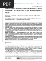 COPD Evaluation of The Individual Activity Descriptors of The MMR