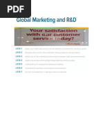 Global Marketing and R&D