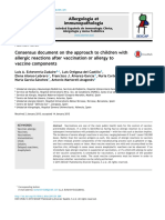 2015 Consensus Document On The Approach To Children With Allergic Reactions After Vaccination or Allergy To Vaccine Components