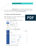 Creating and Opening Documents