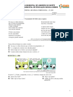 Diagnóstico de Língua Portuguesa - 8º Ano