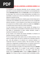 La Problemática de La Identidad, La Identidad Asumida y La Identidad Dada