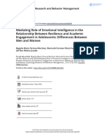 Mediating Role of Emotional Intelligence in The Relationship Between Resilience and Academic Engagement in Adolescents Differences Between Men and Wo