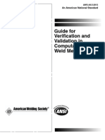 Guide For Verification and Validation in Computation Weld Mechanics