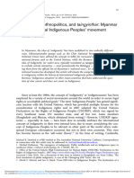 Indigeneity Ethnopolitics and Taingyinthar Myanmar and The Global Indigenous Peoples Movement