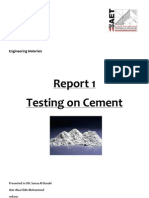 Report 1 Testing On Cement: Engineering Materials