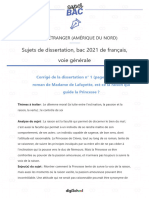 Corrige Sujets Dissertation Francais Bac 2021 Amerique Nord