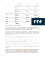 Applications of Transition Elements & Polymers