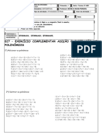 8°abc - Ec7 (Adição e Subtração de Polinômios)