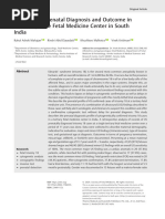 Trisomy 18: Prenatal Diagnosis and Outcome in A Tertiary Care Fetal Medicine Center in South India