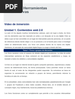 Módulo 3. Herramientas Colaborativas: Video de Inmersión Unidad 1. Contenidos Web 2.0