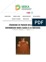 Síndrome de Prader-Willi Una Enfermedad Rara Ligada A La Obesidad. Sociedad Española de Dietética y Ciencias de La Alimentación (S.E.D.C.A.)