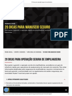 20 Dicas para Operação Segura de Empilhadeira