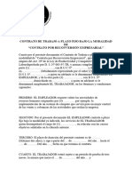 Contrato de Trabajo A Plazo Fijo Bajo La Modalidad de