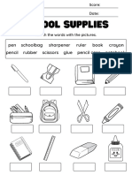 School Supplies Worksheet