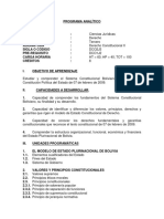 Programa Analítico - Derecho Constitucional Ii - Cumbre