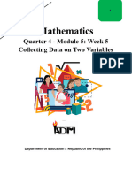 Mathematics: Quarter 4 - Module 5: Week 5 Collecting Data On Two Variables