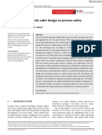 The Role of Inherently Safer Design in Process Saf