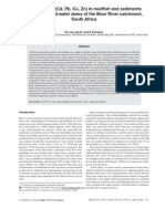 Heavy Metals (CD, PB, Cu, ZN) in Mudfish and Sediments From Three Hard-Water Dams of The Mooi River Catchment, South Africa