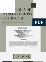 Presentación Proyecto de Investigación Minimalista Verde y Beige