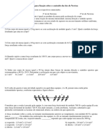 Exercícios para Fixação Sobre o Conteúdo Das Leis de Newton