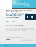 Aronson, Rovelli, Alach, Palermo - Los Múltiples Significados de La Interdisciplina y La Transdisciplina