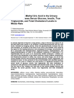 Uric Acid or 1-Methyl Uric Acid in The Urinary Bladder Increases Serum Glucose, Insulin, True Triglyceride, and Total Cholesterol Levels in Wistar Rats