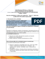 Guía de Actividades y Rúbrica de Evaluación - Unidad 2 - Etapa 3 - Selección y Aplicación Del Modelo Empresarial