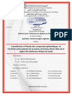 Contribution A L Etude Des Composees Phenoliques Et L Activite Antioxydante