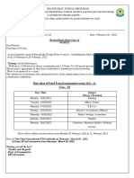 Circular of Examination Class 11.2