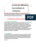 Chapitre 3 Le Choix Des Différentes Structures Juridiques de L'entreprise