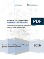 Desarrollo de La Red Ferroviaria Argentina Hasta 2016