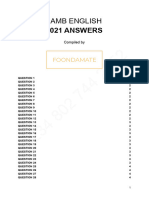 Jamb English 2021 Answers